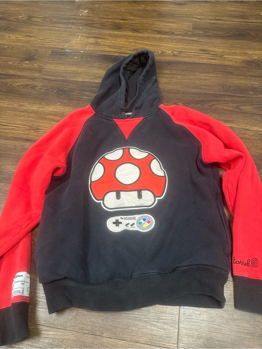 Nintendo Black and Red Mushroom Graphic Hoodie